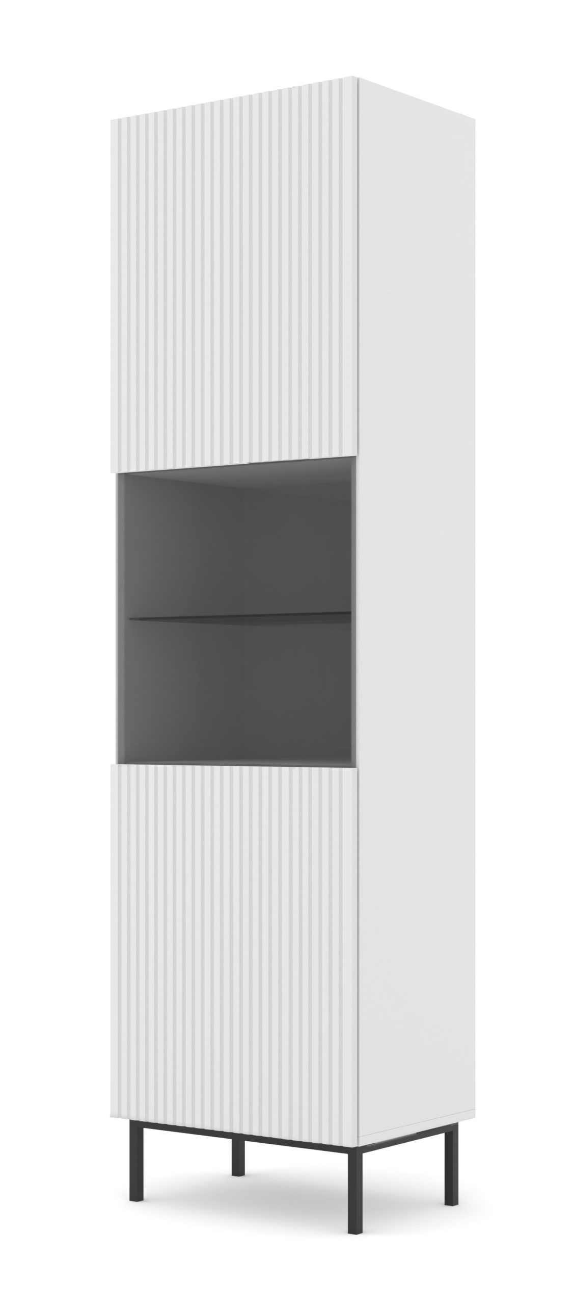 Vitrină 1DS Rowanna (alb + Negru)