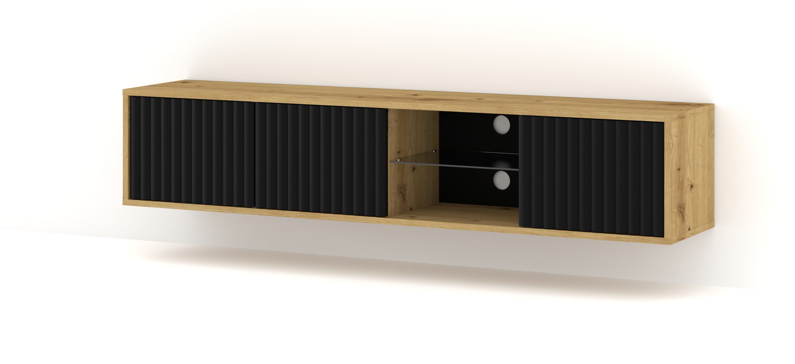 Masă TV Mitra 156 (Stejar artisan + Negru)