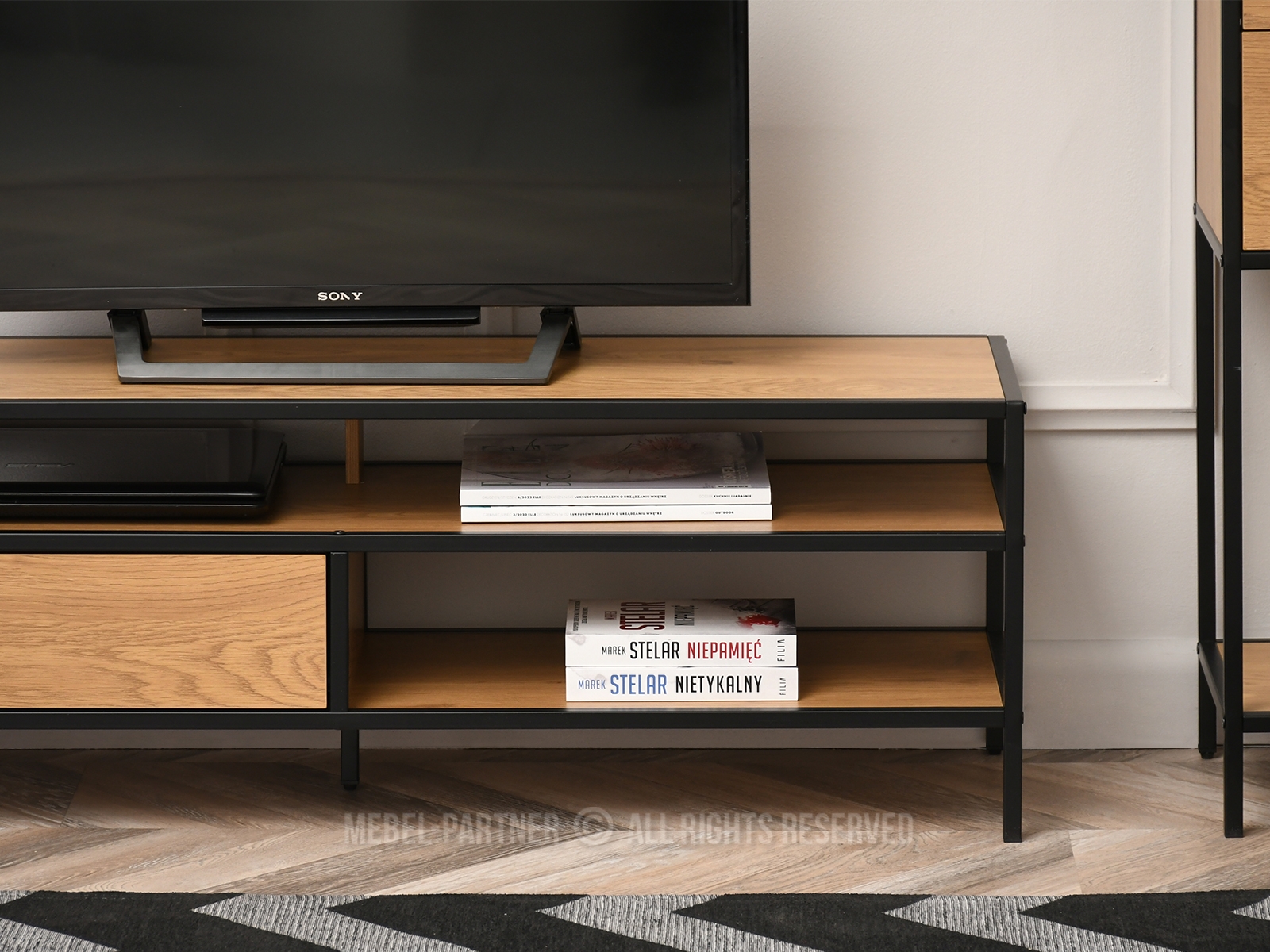 Masă TV Soren Rtv (stejar + negru)