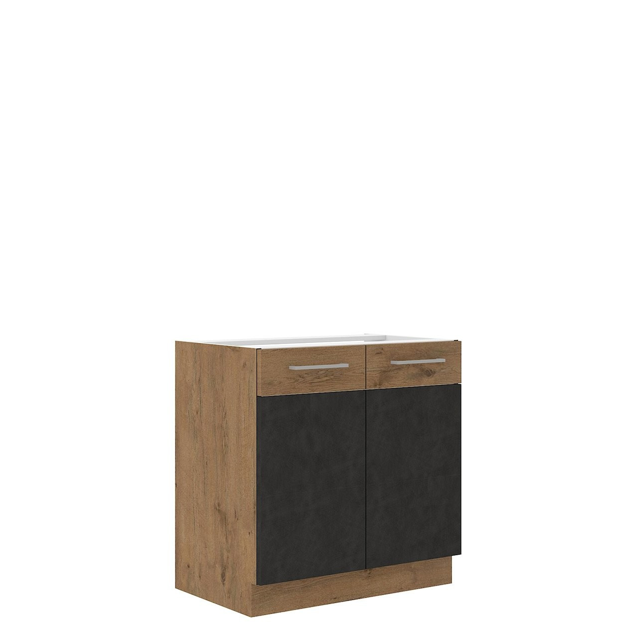 Dulap inferior de bucătărie Bronte 80 D 2F BB (stejar lancelot + matera)