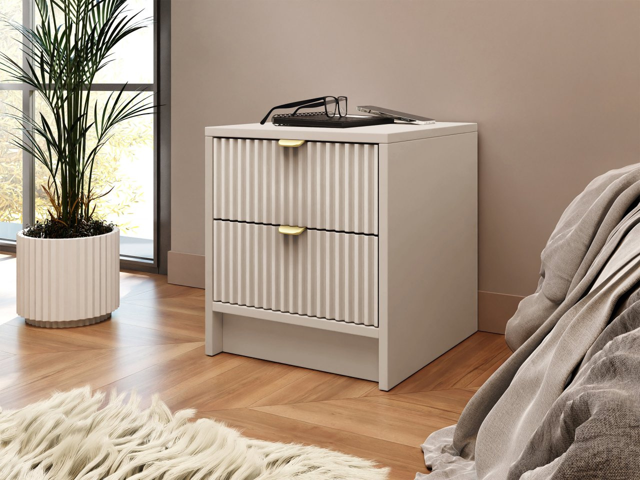 Noptieră Rozoma 2SZ (nisipiu bej)